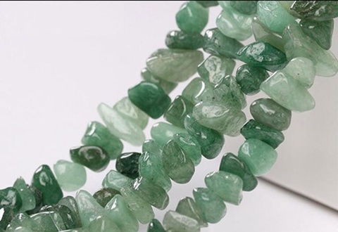 10Strands x 250pcs Green Aventurine Gemstone Loose Chip Beads - Click Image to Close